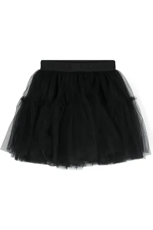 MONNALISA Logo-waistband tulle skirt