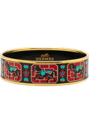 Hermès 20th Century Wide Horse Enamel Bangle 65 costume bracelet