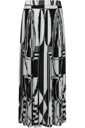 Balmain Geometric-print pleated skirt
