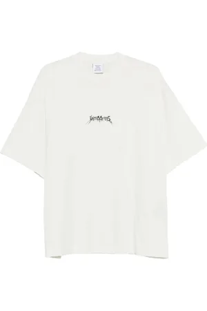 Tシャツ・カットソー VETEMENTS Men Tops 411857 UA66TR765W1000 WHITE VETEMENTS cotton t-shirt Oval Logo Oversized PRM EU
