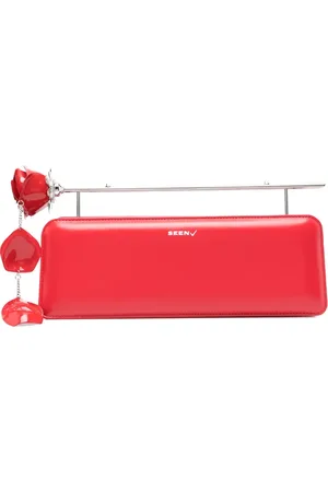 Seen Users Rose-embellished clutch bag