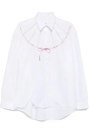 Seen Users Bow-detail pointed-collar shirt
