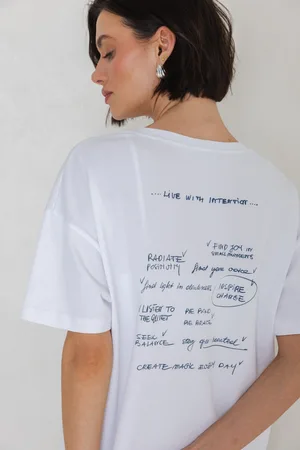 Flawless T-SHIRT ERICA "ZŁOTE MYŚLI" BIAŁY One size