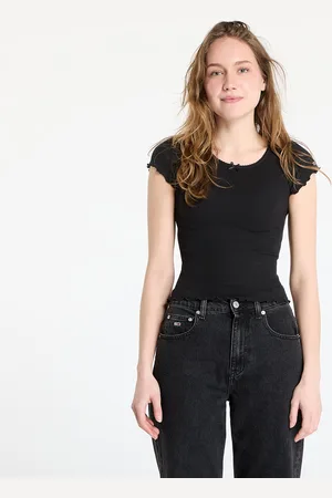 Tommy Hilfiger T-shirt Tommy Jeans Slim Scallop Rib Tee L