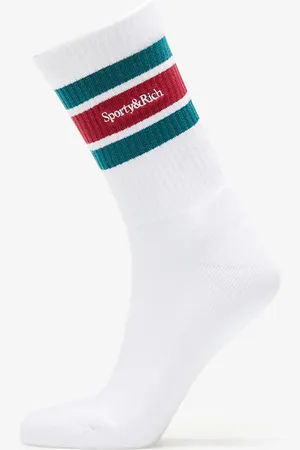 Sporty & Rich Serif Logo Striped Socks UNISEX / / Gold/ Universal