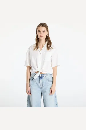 Tommy Hilfiger Koszula Tommy Jeans Crop Linen Shortsleeve Shirt M