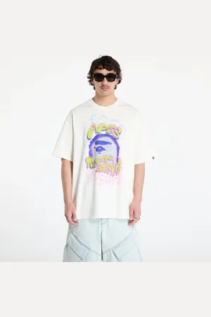 A Bathing Ape T-shirt Heavy Washed Logo Relaxed Fit Tee UNISEX L
