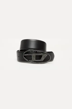 Diesel Pasek Oval D Logo B-1Dr Strass Belt 85
