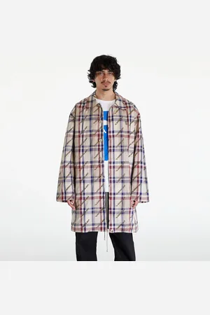 A Bathing Ape Kurtka Logo Check Pattern Long Coat L