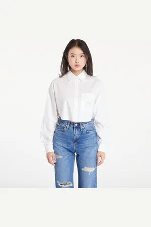 Calvin Klein Koszula Jeans Woven Label Cropped T-Shirt XL