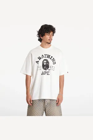 A Bathing Ape T-shirt Screen Print College Relaxed Fit Short Sleeve Tee XXL