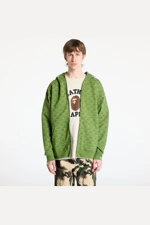 A Bathing Ape Bluza College Monogram Relaxed Fit Shark Full Zip Hoodie L