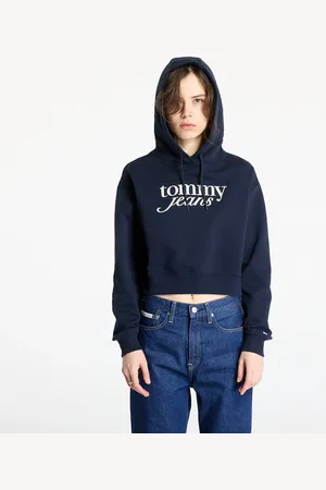 Tommy Hilfiger Bluza Tommy Jeans Relaxed Cropped Script Hoodie L
