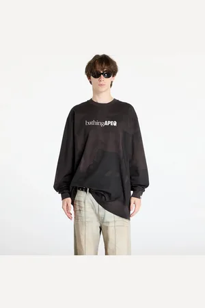 A Bathing Ape T-shirt Overprint Logo Relaxed Fit Long Sleeve Tee L