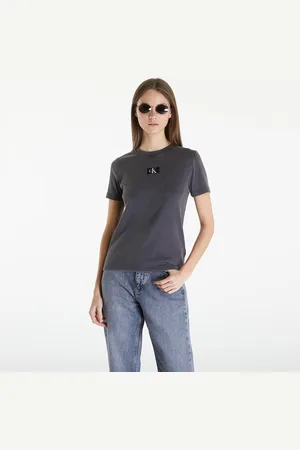 Calvin Klein T-shirt Jeans Label Washed Rib Slim Short Sleeve Tee L