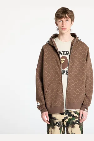 A Bathing Ape Bluza College Monogram Relaxed Fit Shark Full Zip Hoodie UNISEX L