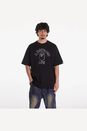 A Bathing Ape T-shirt Rhinestone College Relaxed Fit Tee L