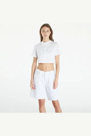 Calvin Klein T-shirt Jeans Premium Monologo Cropped T-Shirt L