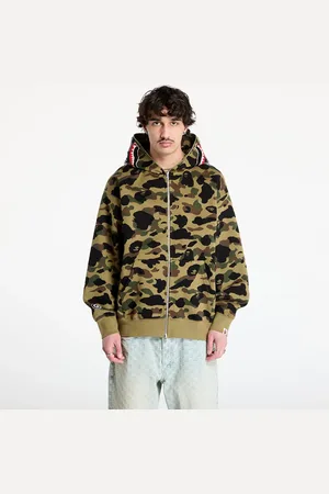 A Bathing Ape Bluza 1St Camo Jacquard Shark Relaxed Fit Full Zip Hoodie UNISEX L