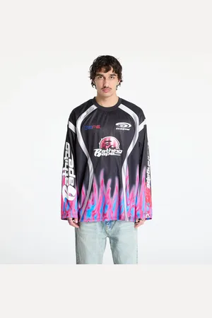 A Bathing Ape Jersey Flame Pattern Multilogo Relaxed Fit Football Jersey UNISEX L