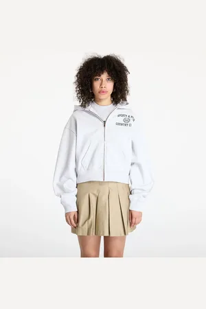 Sporty & Rich Bluza Varsity Crest Cropped Zip Hoodie L
