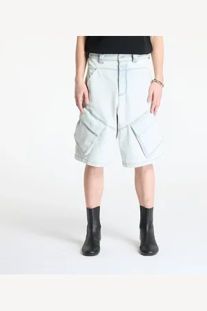 MARCELO BURLON Szorty Bleach Denim Wide Cargo Shorts L