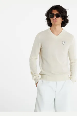Comme des Garçons Sweter White Heart Pullover Color L