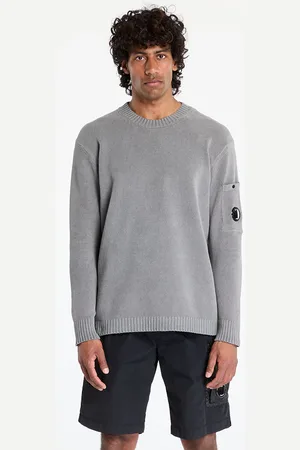 C.P. Company Sweter Chenille Cotton Lens Crewneck Knit L