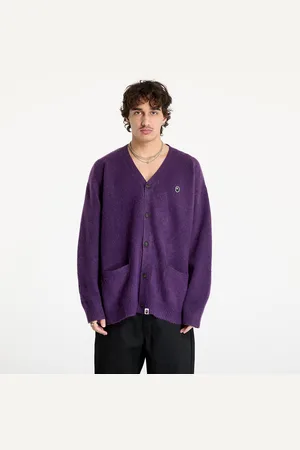 A Bathing Ape Sweter One Point Hairly Yarn Cardigan M L