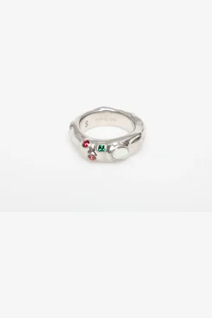 Palm Angels Oval Melted Strass Ring / 60