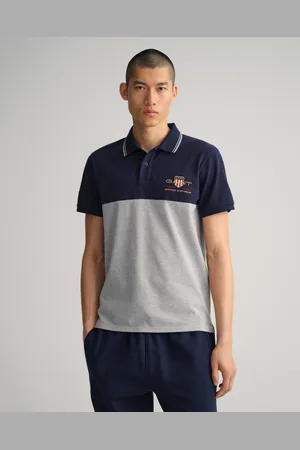 GANT Męska Koszulka Polo z Piki W Bloki Kolorystyczne z Motywem Archive Shield