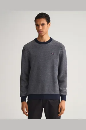 GANT Męski Lekki Sweter z Okrągłym Dekoltem