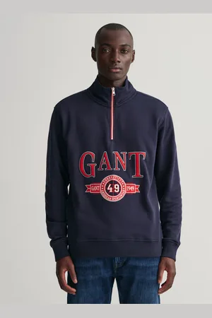 GANT Bluza Rozpinana Do Połowy z Motywem Retro Crest