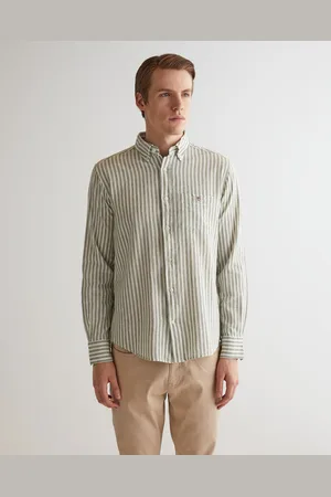 GANT Koszula z Lnu I Bawełny W Paski Regular Fit