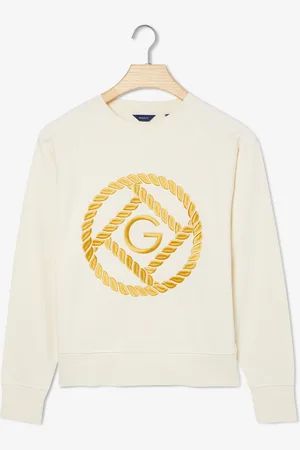 GANT Damska Bluza z Okrągłym Dekoltem I Motywem Rope Icon