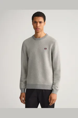 GANT Męski Lekki Sweter z Okrągłym Dekoltem