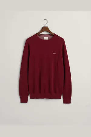 GANT Sweter z Piki Bawełnianej z Okrągłym Dekoltem