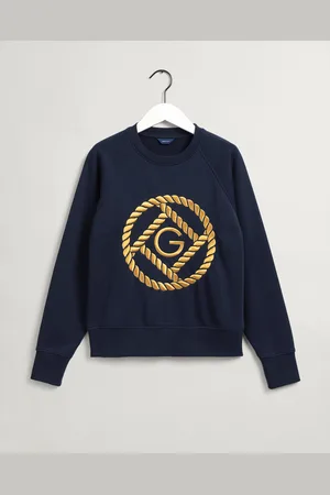 GANT Damska Bluza z Okrągłym Dekoltem I Motywem Rope Icon