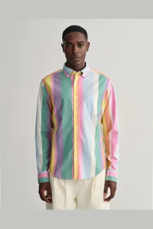 GANT Koszula z Bawełny Oxford W Różnokolorowe Paski Regular Fit