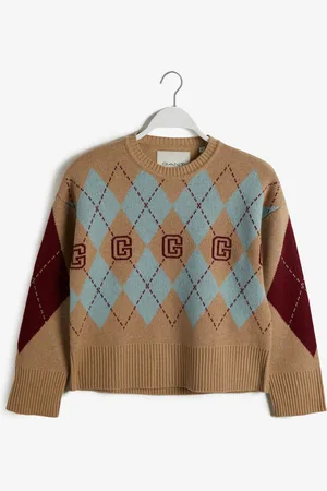 GANT Sweter z Niezwykle Delikatnej Wełny z Wzorem Argyle