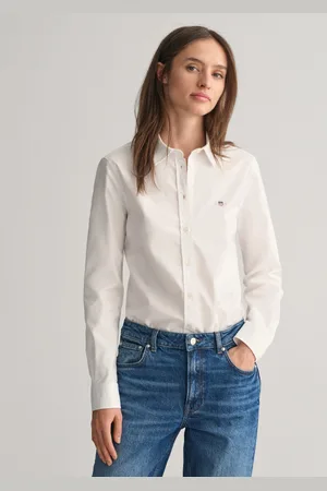 GANT Damska biała koszula oxford slim fit stretch