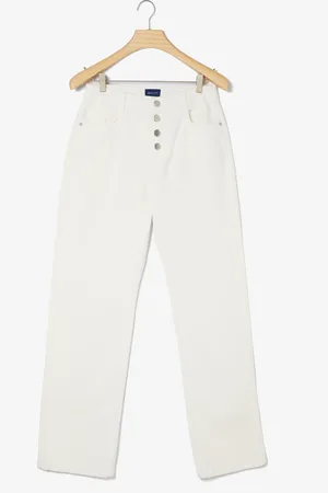 GANT Kadın Beyaz Straight Fit Pantolon