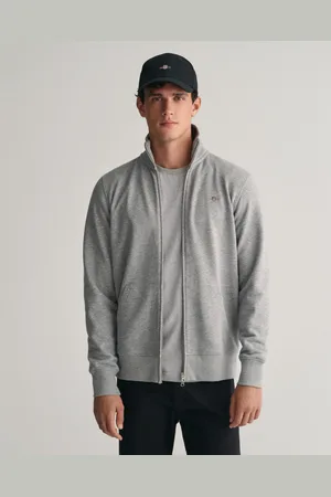 GANT Męska szara rozpinana bluza ze stójką