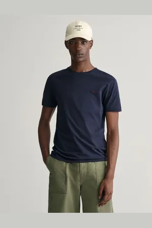 GANT Męski bawełniany t-shirt z kontrastowym logo