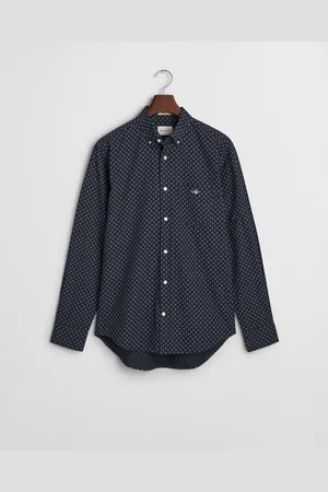 GANT Męska niebieska koszula regular fit z nadrukiem