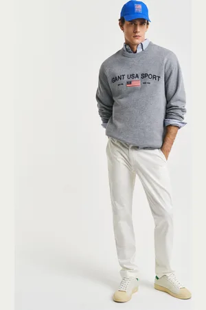 GANT Męskie kremowe chinosy sportowe slim fit