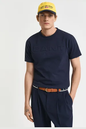 GANT Męski bawełniany t-shirt z tłoczeniem