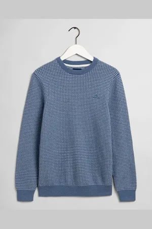 GANT Sweter Męski z Okrągłym Dekoltem I Teksturą Fisherman