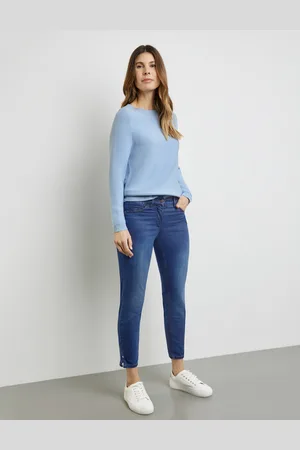 Gerry Weber Damski Dżinsy z 5 kieszeniami Best4me Cropped, Jednokolorowy