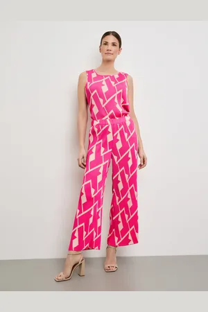 Gerry Weber Damski Plisowane spodnie MIR꞉ELA CULOTTE, Wzorzysty
